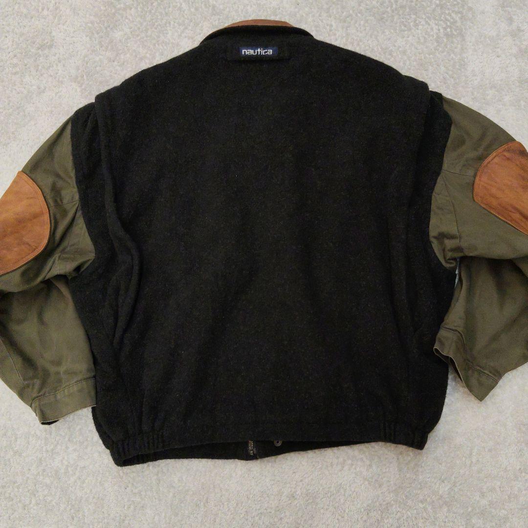 90s NAUTICA A-2 ウールレザーマルチジャケット　Sサイズ