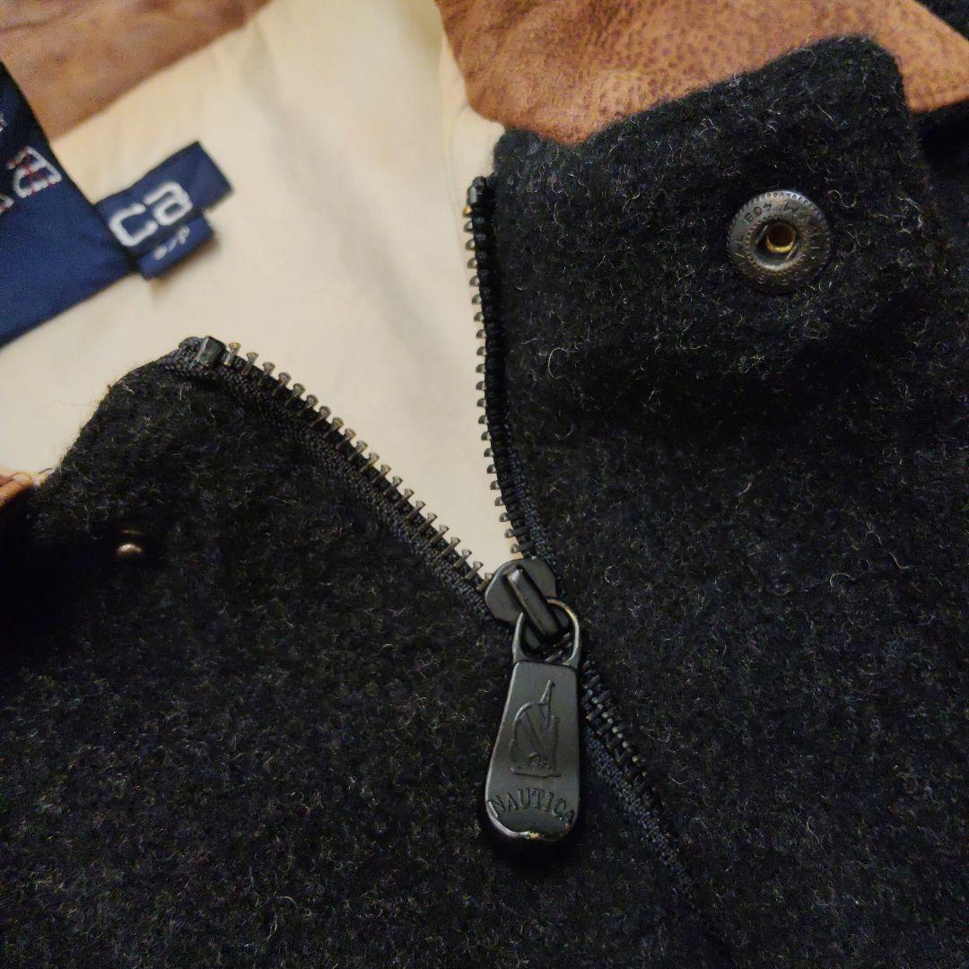 90s NAUTICA A-2 ウールレザーマルチジャケット　Sサイズ