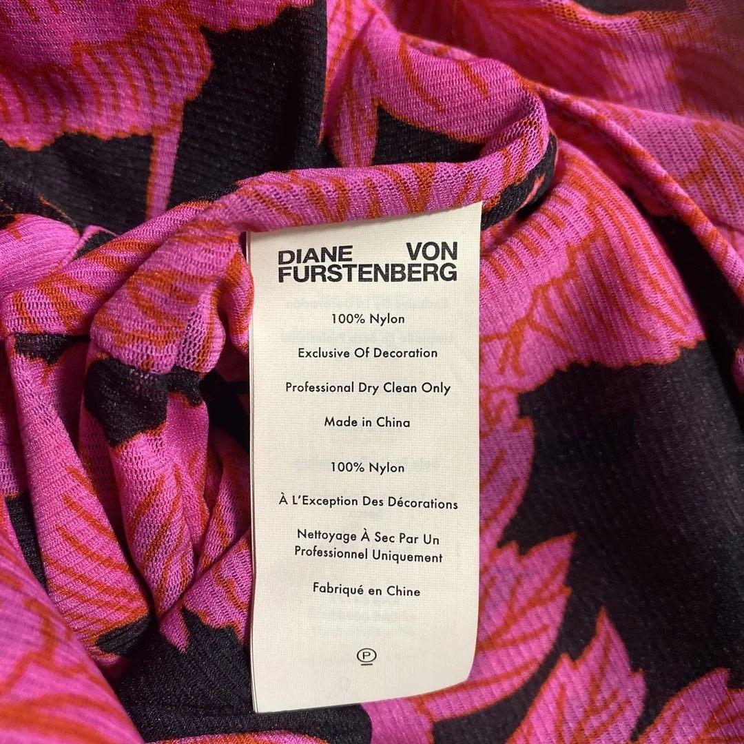 DIANE VON FURSTENBERG 花柄フレアスリーブロングドレス