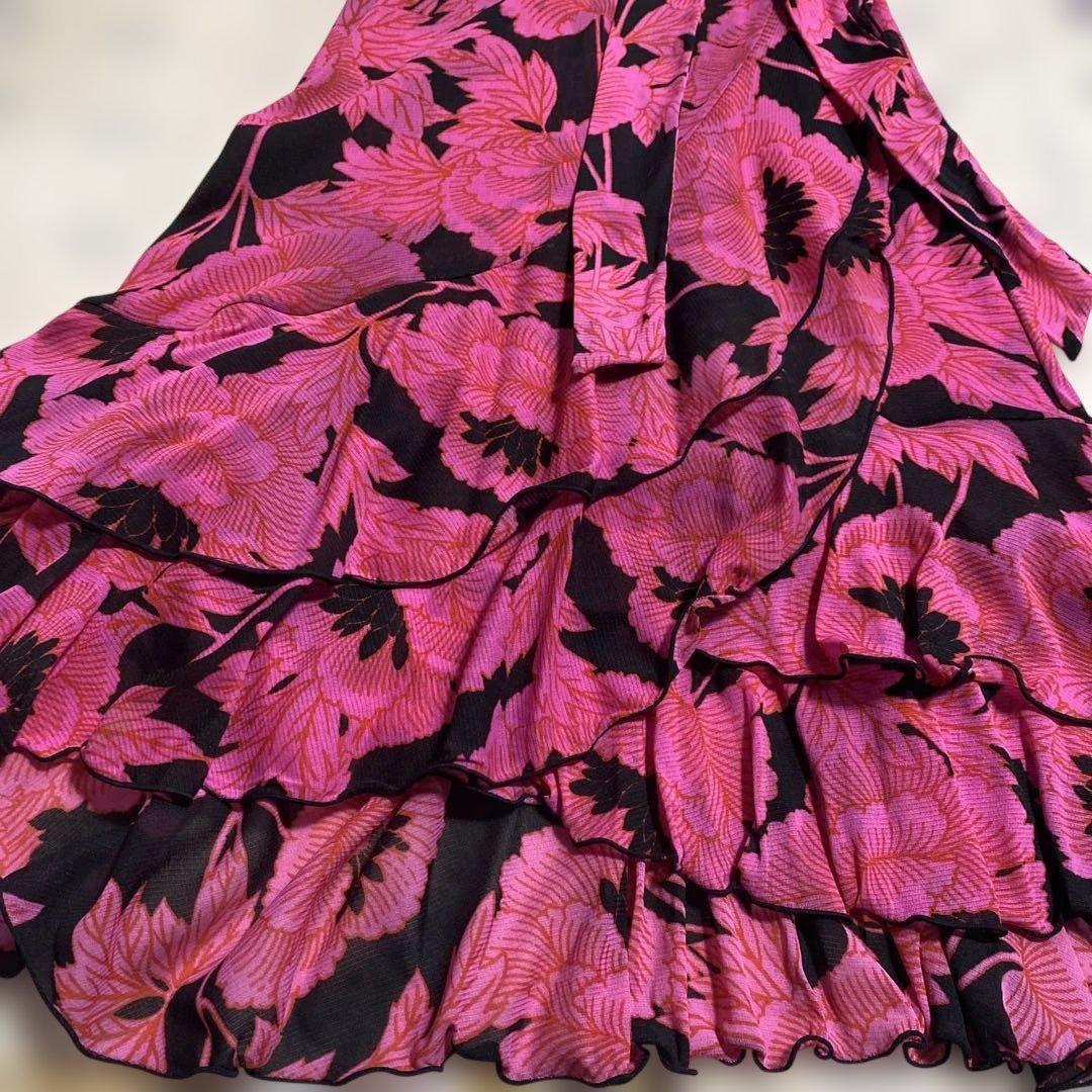 DIANE VON FURSTENBERG 花柄フレアスリーブロングドレス