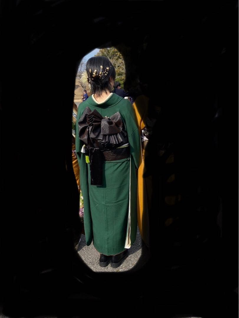 振袖　成人式　人気の深緑