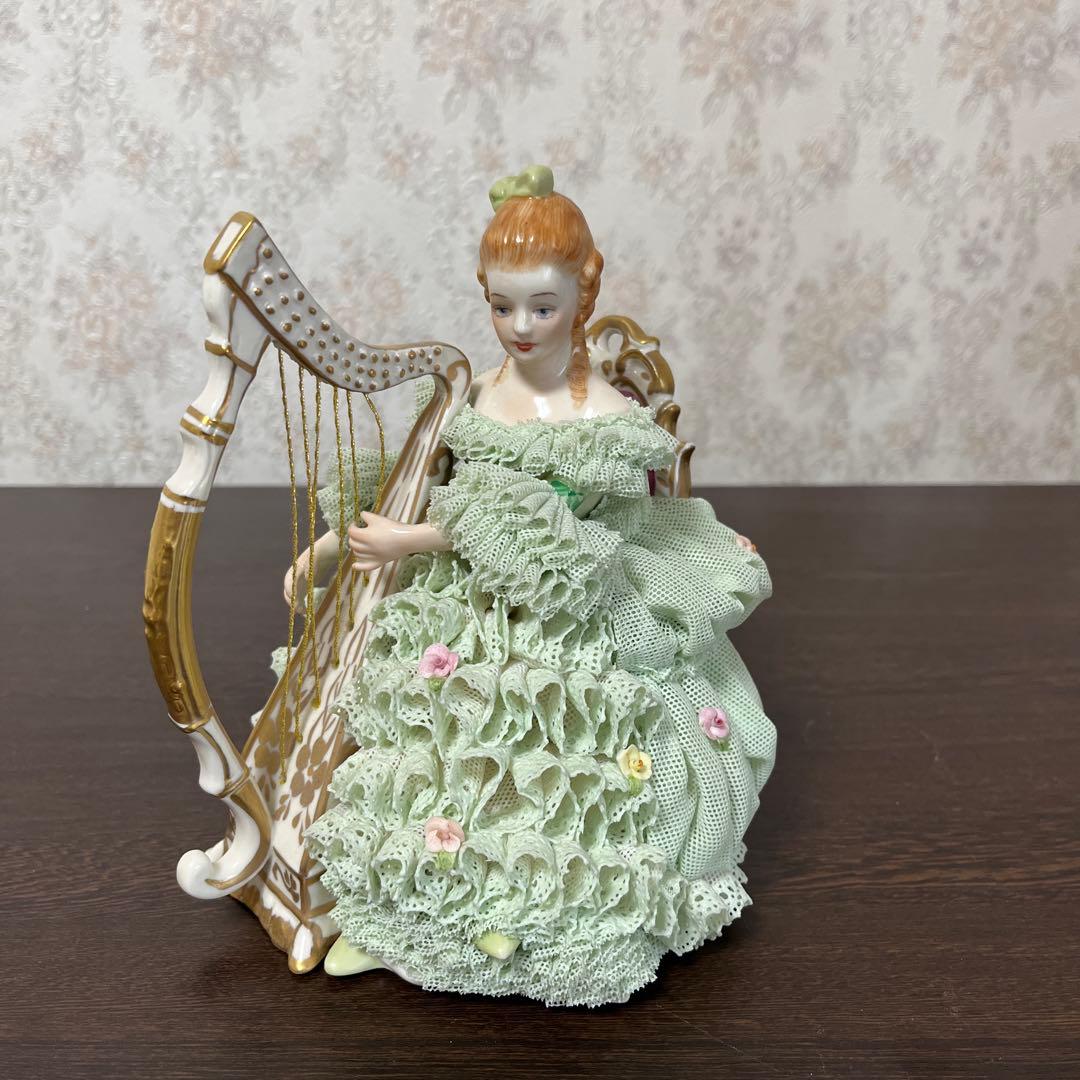 アイリッシュドレスデン レース人形 ハープ　Sinead（シネイド）　大きめ