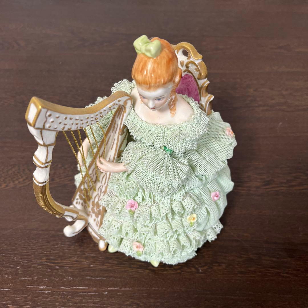 アイリッシュドレスデン レース人形 ハープ　Sinead（シネイド）　大きめ