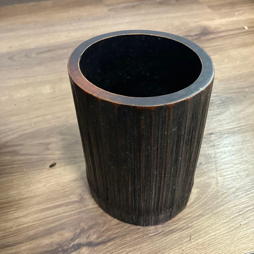 B-壁 竹編み 花瓶 籠 伝統工芸 手編み インテリア 銘入り 和風 花入れ