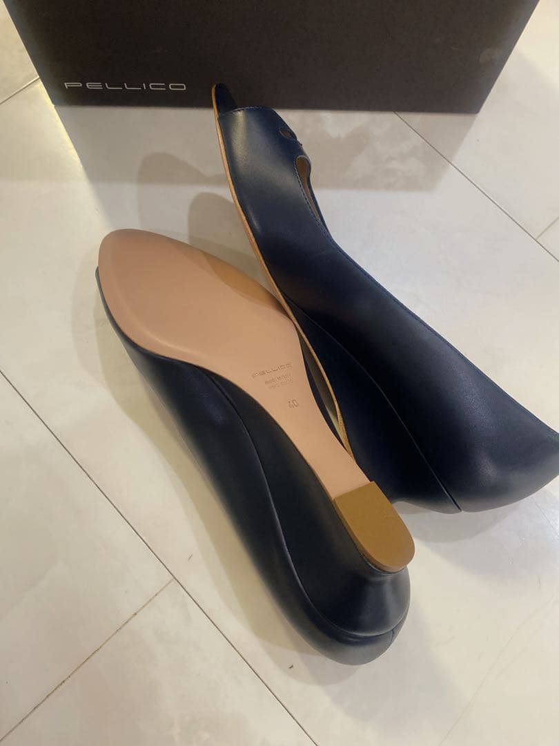 ペリーコ☆2025アネッリウェッジソールパンプス未使用ネイビー7.2万希少40