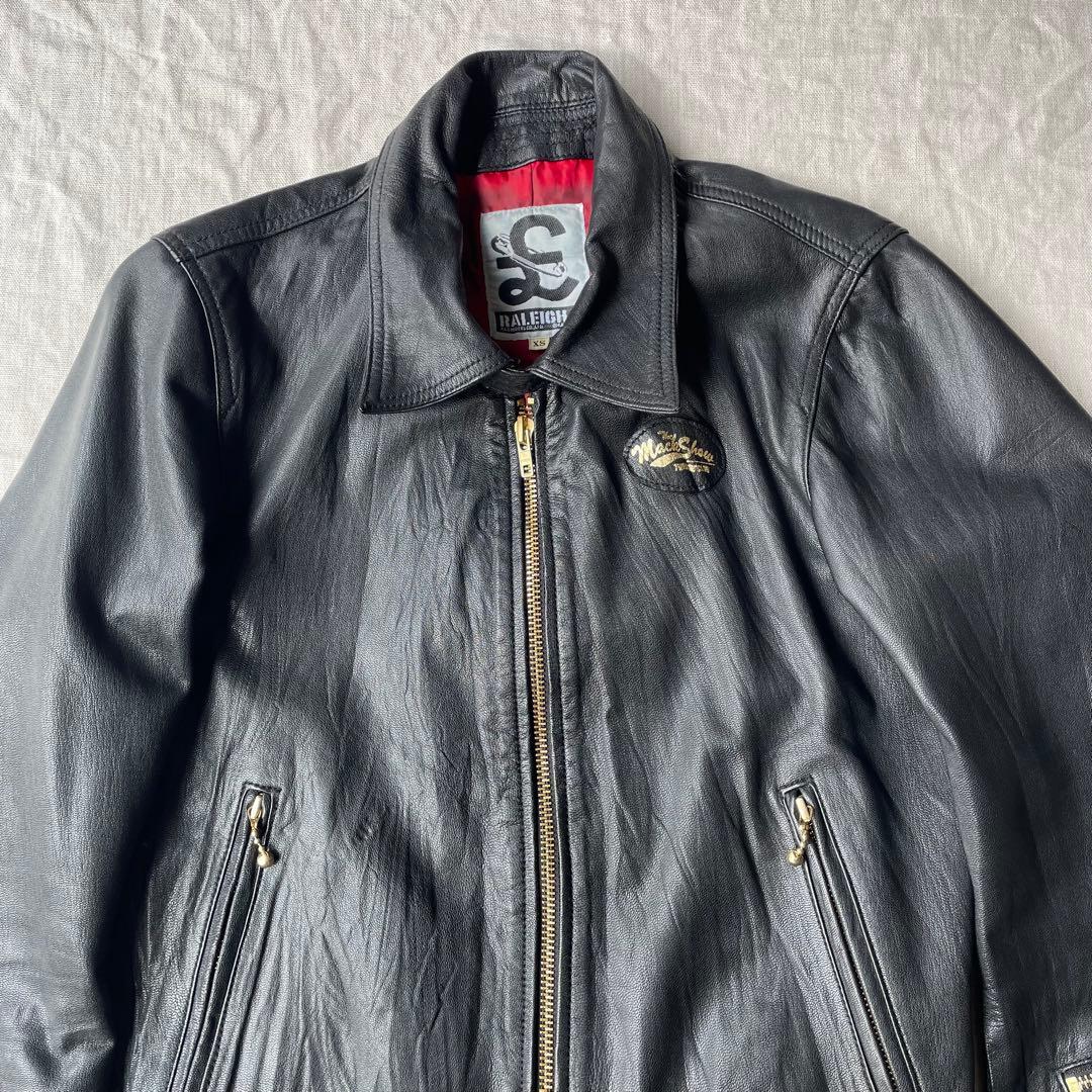RALEIGH マックショウ 革ジャン レザージャケット ブラック ゴールド