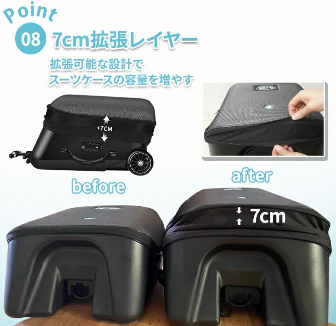シオン♾️Q-BOXキャリーバッグ座れる多機能 軽量 20インチ機内持ち込み