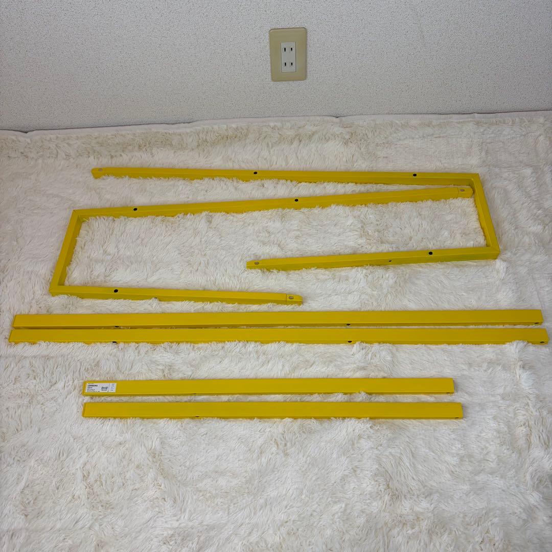 送料無料 IKEA LERBERG レールベリ イエロー メタルラック 4段