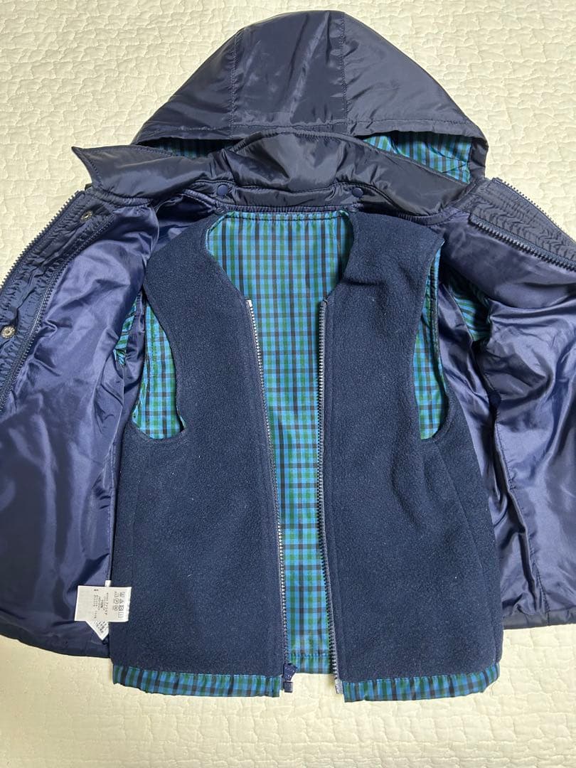 familiar ネイビー 中綿コート　90㎝　取り外しベスト付き　アウター
