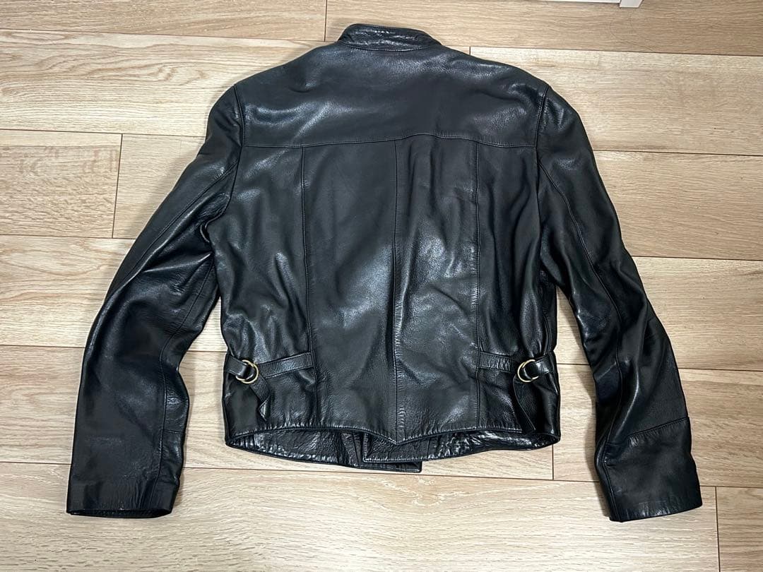 【OH】アニエス・ベー　レディースレザーダブルブレストジャケット