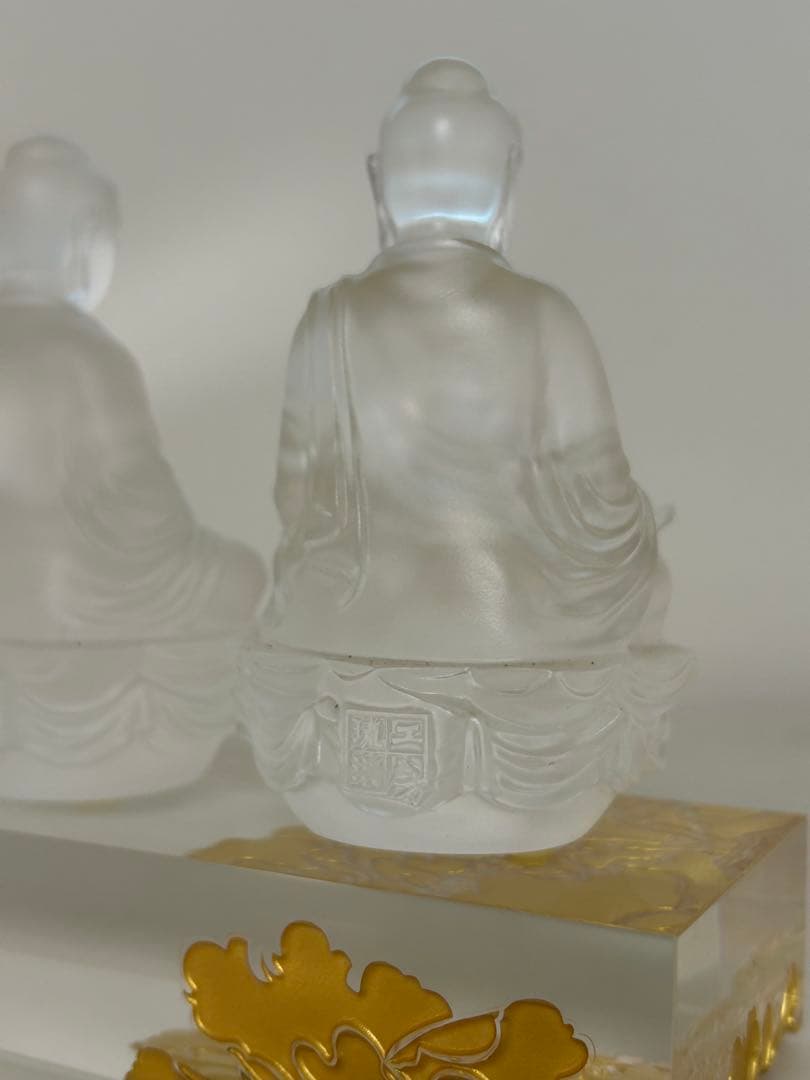 琉璃工房 三宝仏(阿弥陀/釈迦/薬師如来) 琉璃佛像観音菩薩 24K金箔 限定品