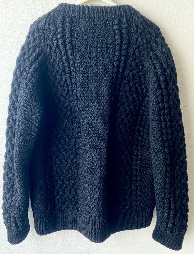 INVERALLAN: 4A ARAN CARDIGAN アランカーディガン濃紺