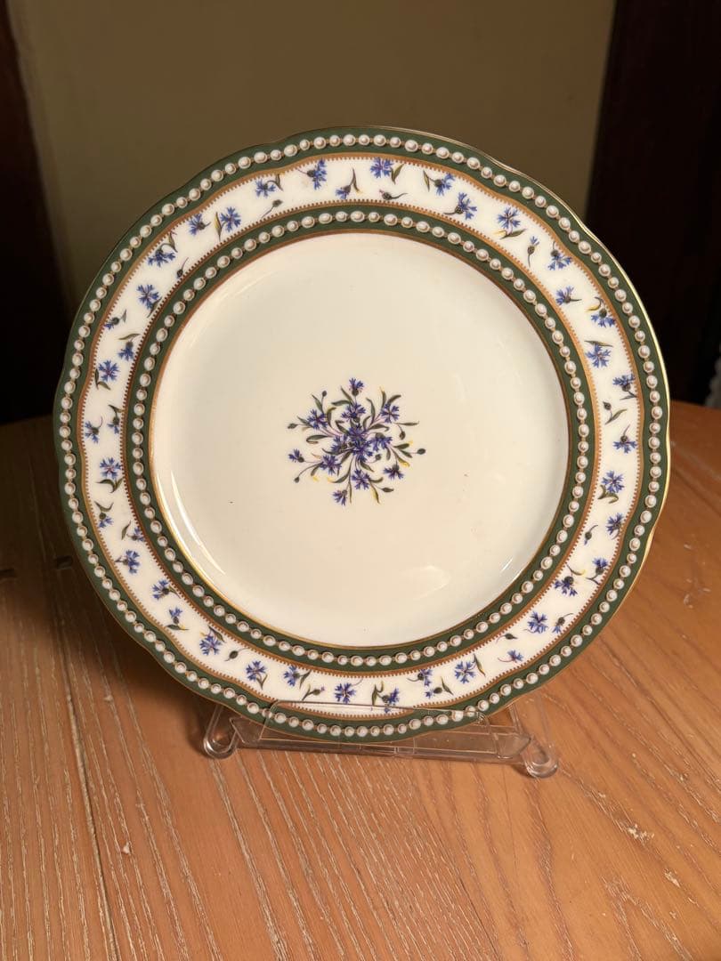 ロワイヤルリモージュ　 真珠とヤグルマギク　ケーキ皿