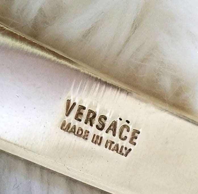 【極美品・希少】VERSACE ベルト レザー イタリア製 総柄 バックル 85