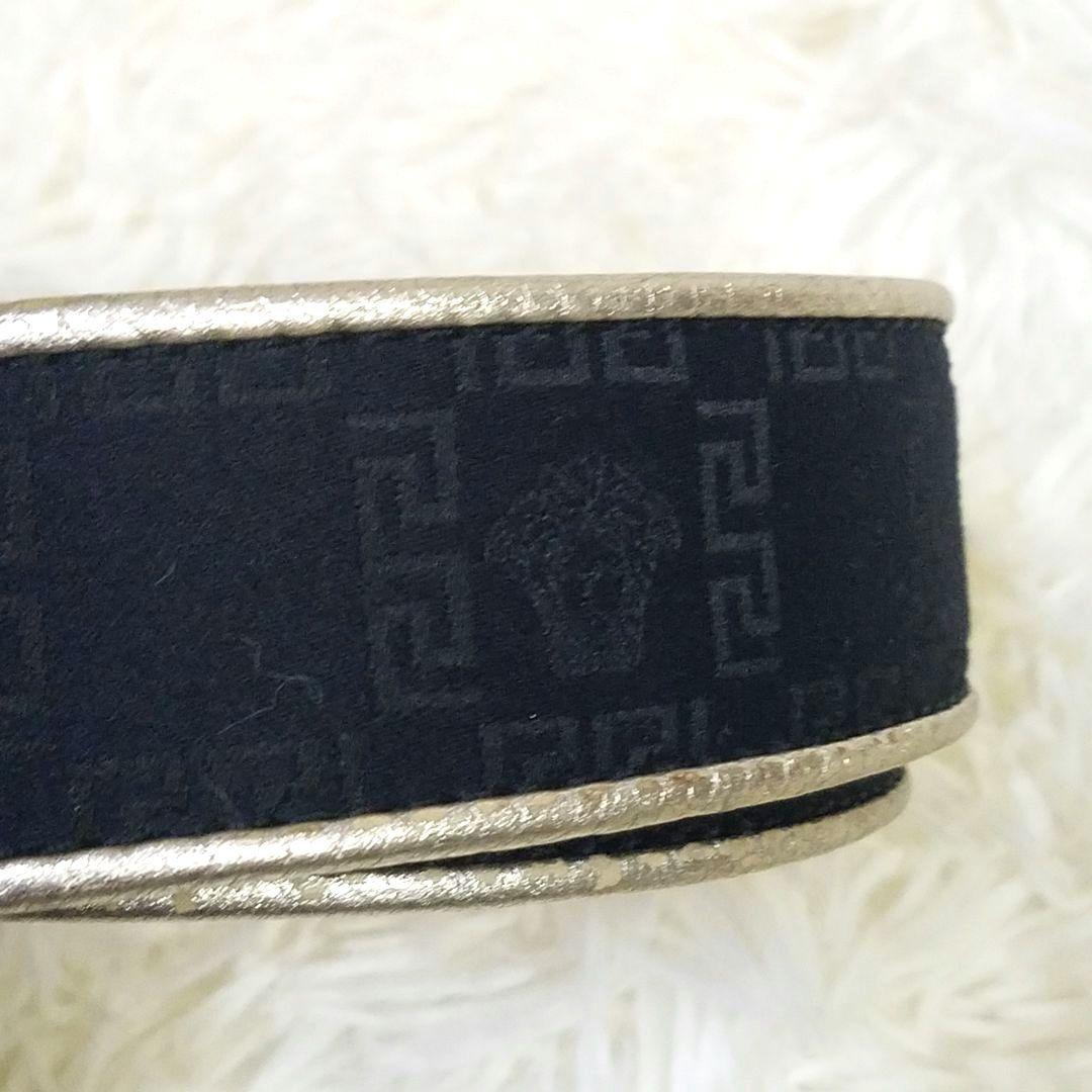 【極美品・希少】VERSACE ベルト レザー イタリア製 総柄 バックル 85