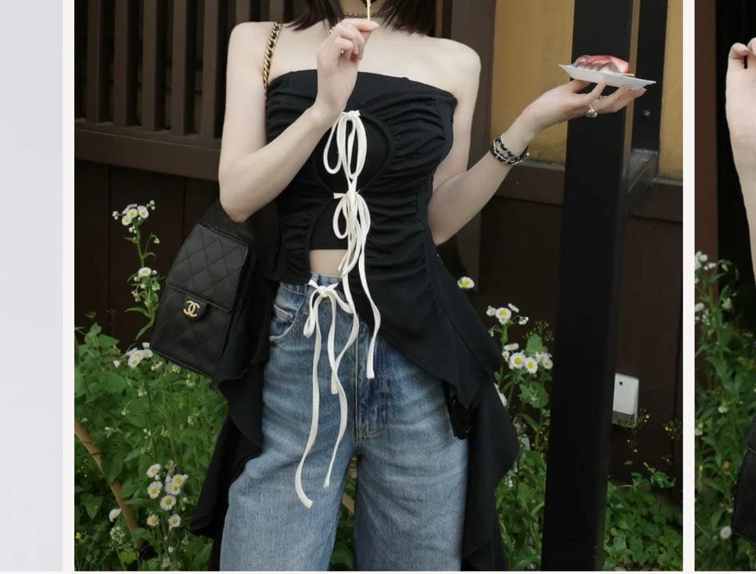 カスケードフリルベアトップ