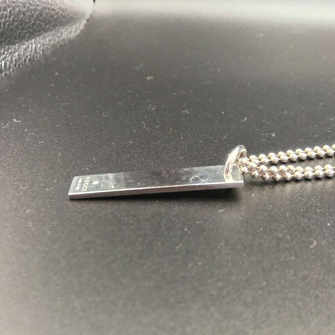 GUCCI プレート型ネックレスダブルボールチェーン 24g Silver925