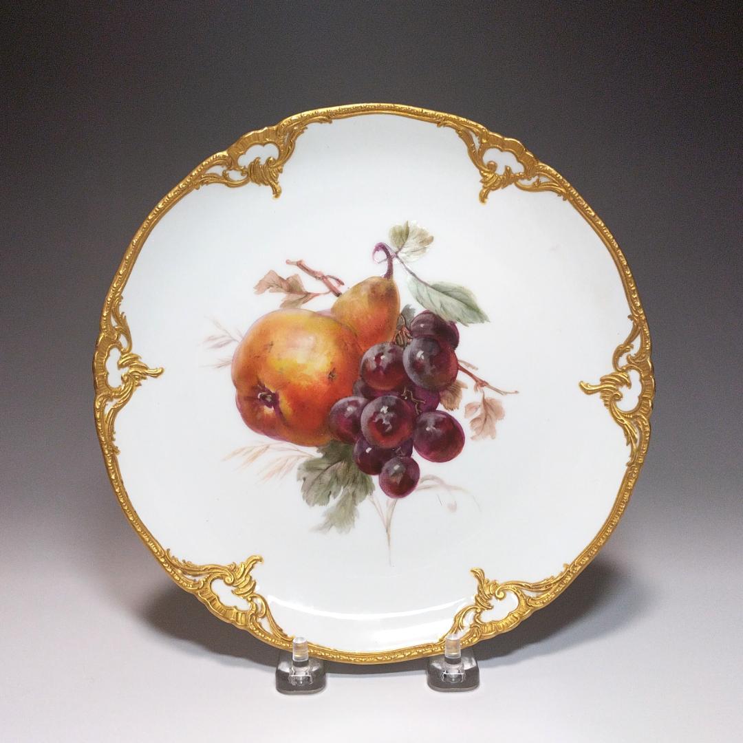 KPMベルリン 1880-1890年頃 金彩フルーツ 飾皿