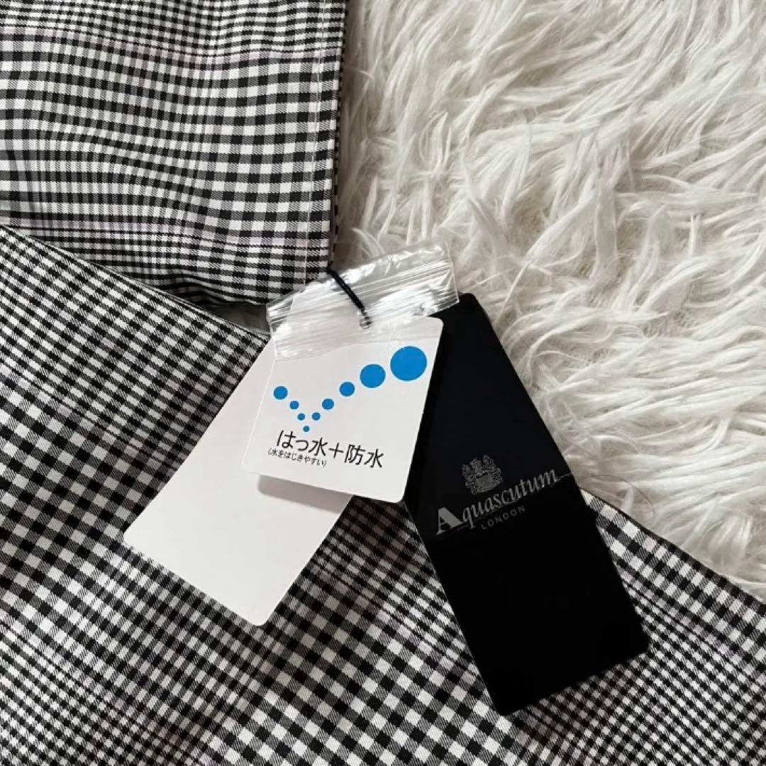 新品タグ付き✨アクアスキュータム　トレンチコート　ギンガムチェック　ダブル　撥水
