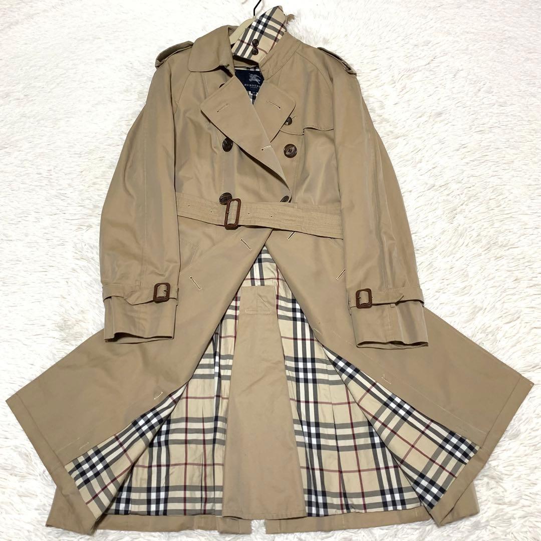 美品　バーバリーロンドン　トレンチコート　ベルト　ノバチェック　ハニーベージュ