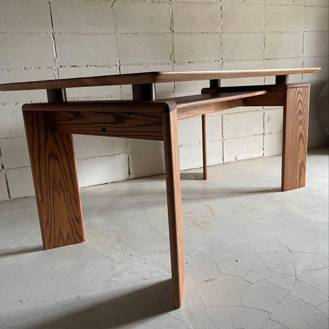 天然木無垢材　ダイニングテーブル　高さ2段階可　ハイセンス　モダン