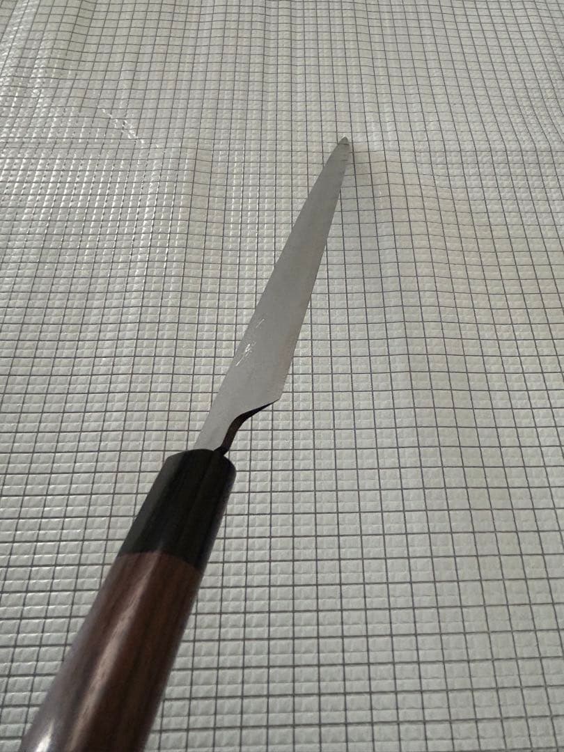 仙助 包丁 柳刃包丁 ダマスカス 安来鋼白紙２号 270mm 紫檀シノギ柄③