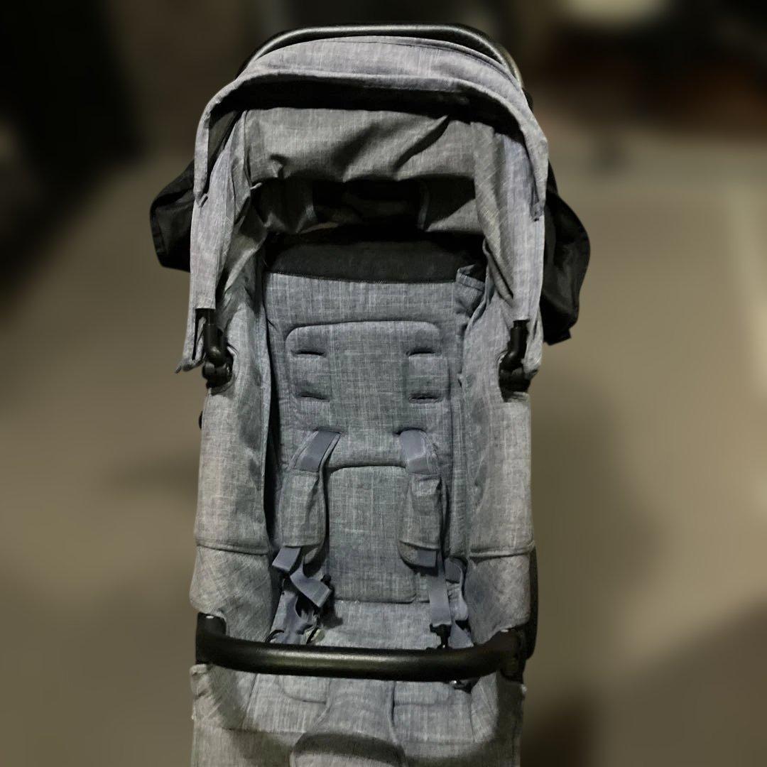 引き取り限定★AirBuggy premier ベビーカー 黒・グレー★2人乗り