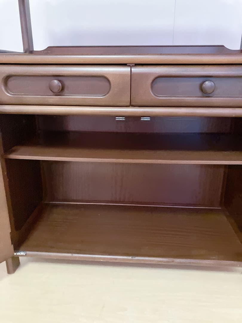 Karimoku カリモク 木製 電話台、FAX台　キャビネット飾り棚 収納　②