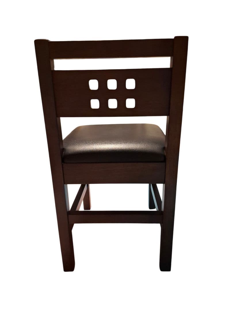 【和モダン】ダイニングチェア 2脚セット ダークブラウン PVCレザー スリム