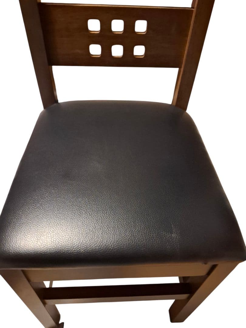 【和モダン】ダイニングチェア 2脚セット ダークブラウン PVCレザー スリム