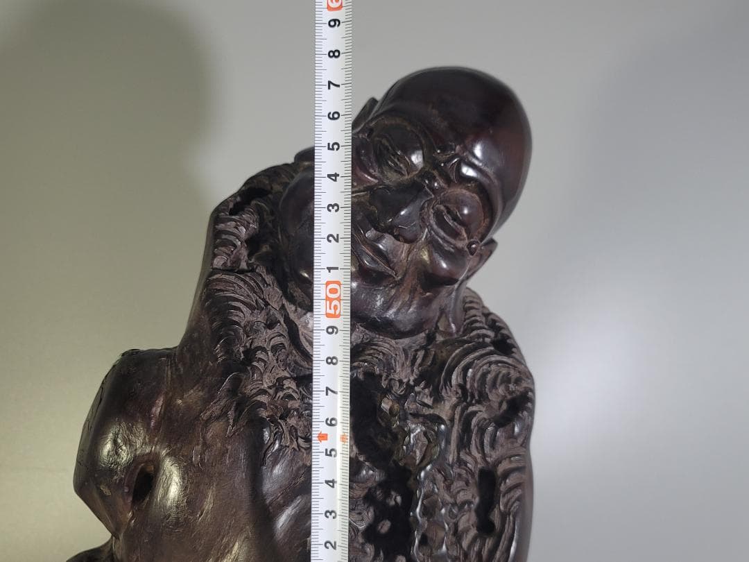 中国美術 龍眼木 彫刻 羅漢 置物 DT375