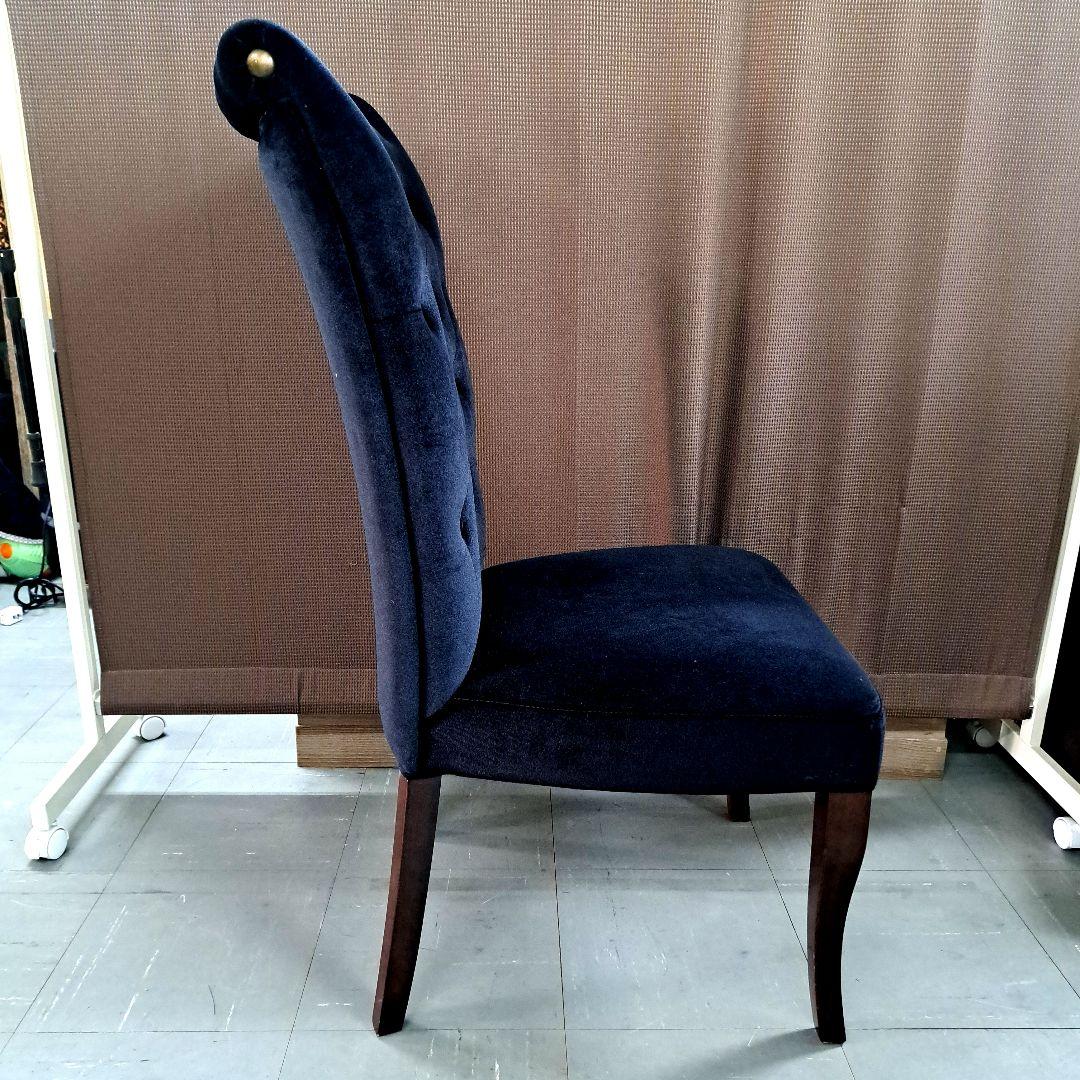 ☆ベルベット 　ハイバックダイニングチェアブラック☆