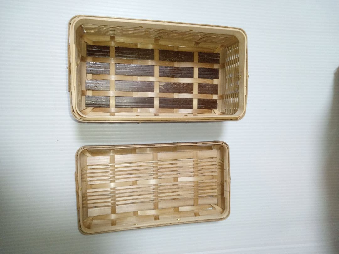 竹製蓋付きバスケット 　小物入れ　お弁当箱にも♪