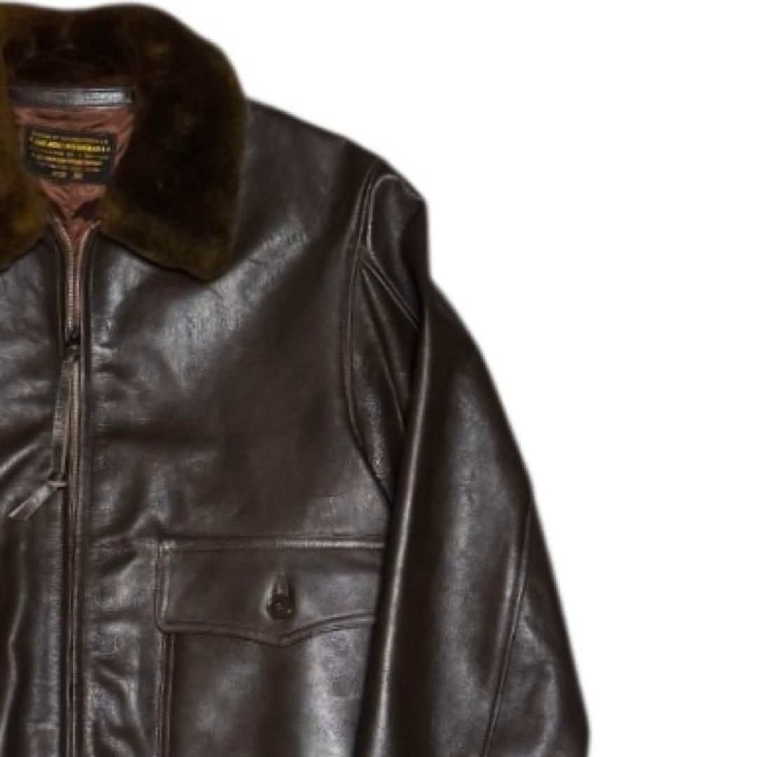 美品 BUZZ RICKSON'S 山羊革 ムートン襟 G-1フライトジャケット