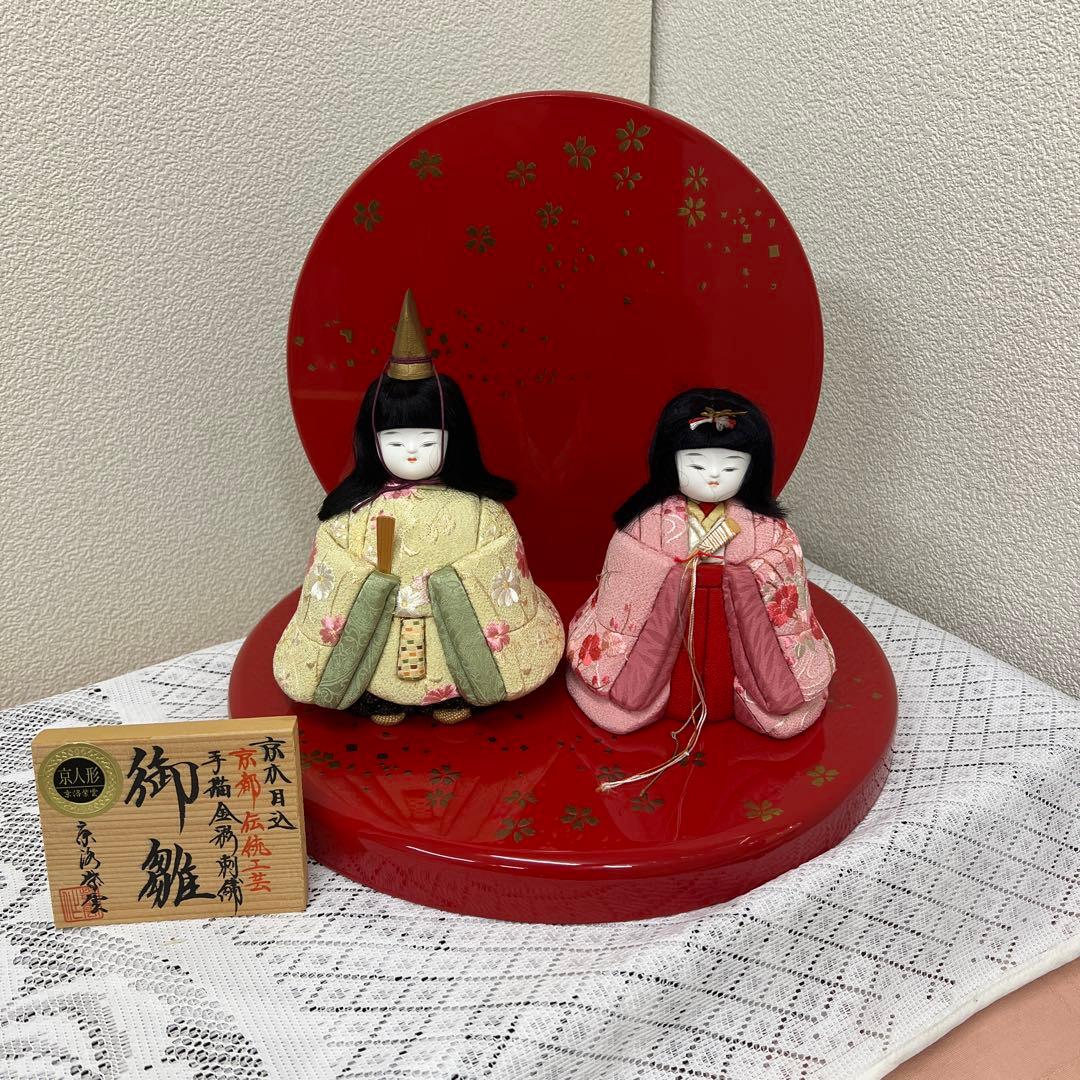 京木目込　京都　伝統工芸　手描　金彩刺繍　雛人形
