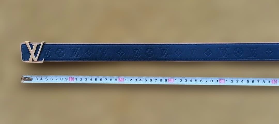 Louis Vuitton ネイビー レザーベルト ルイヴィトン LV