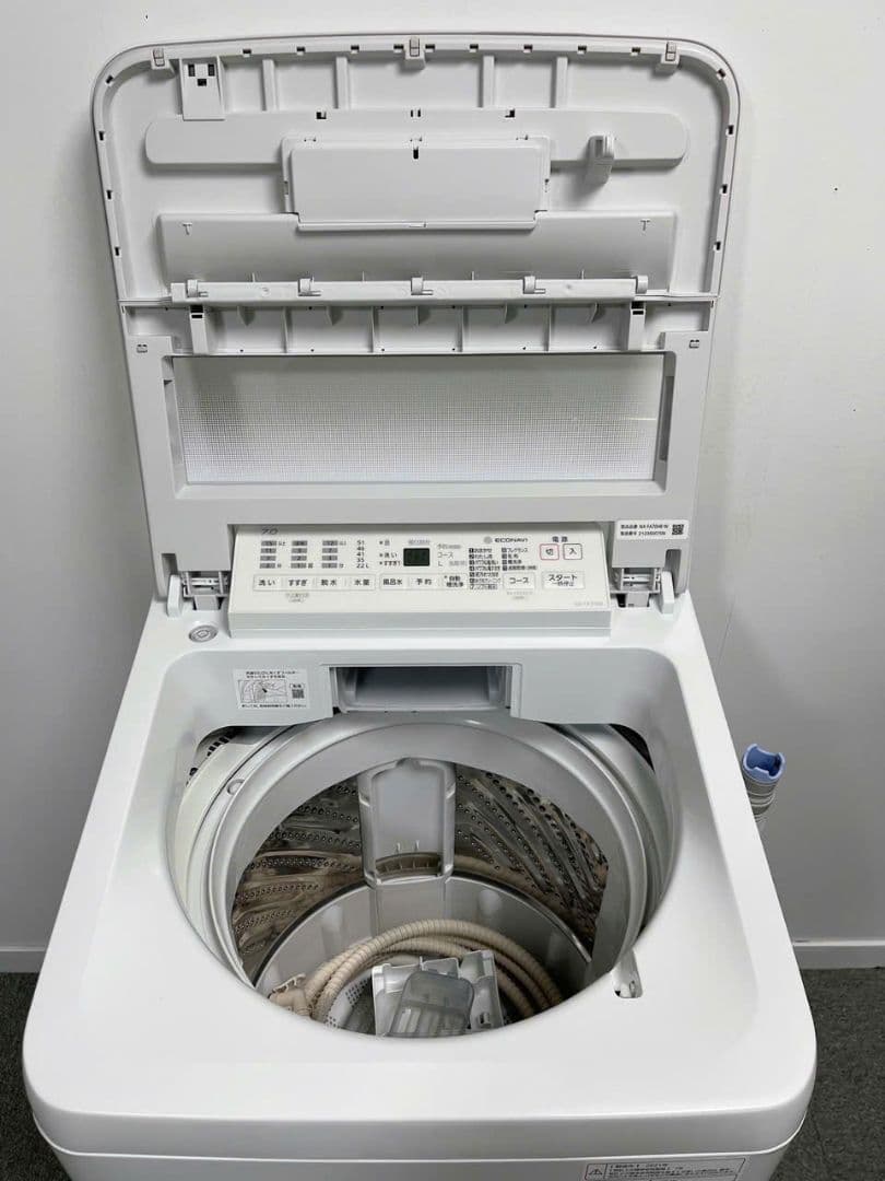 福岡配送、設置込み21年製Panasonic NA-FA70H8 全自動洗濯機