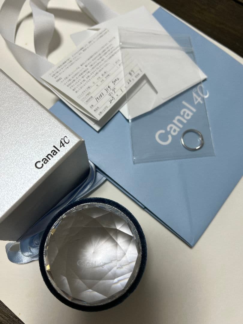 Canal4°C プラチナpt900　ダイヤモンド　リング　7#　紙袋　箱付き