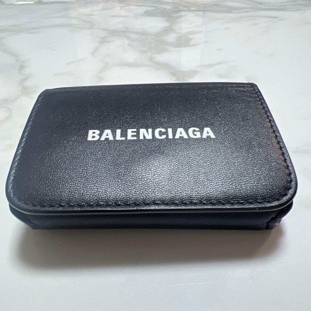 極美品　BALENCIAGA バレンシアガ キャッシュミニ 財布 ブラック ロゴ