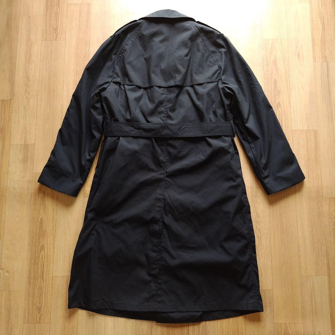 36R 米軍 実物 USN ブラックトレンチコート N0454