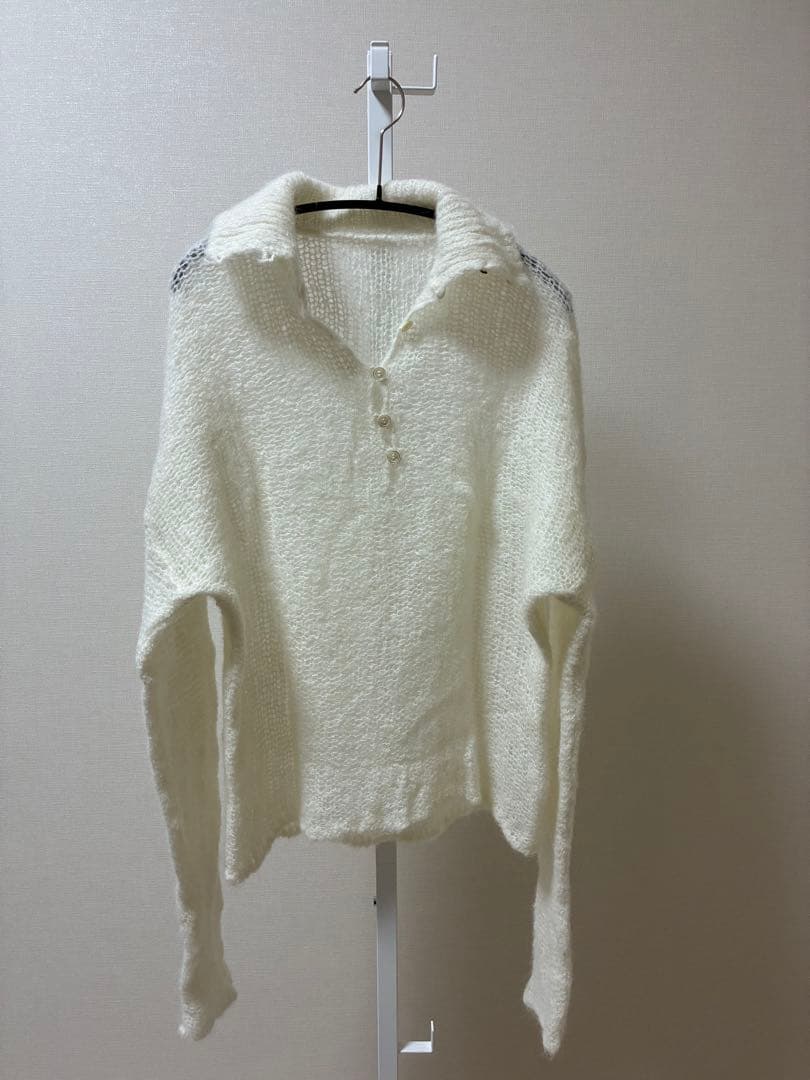 Plage ALPACA MIX BUTTON ニット ホワイト