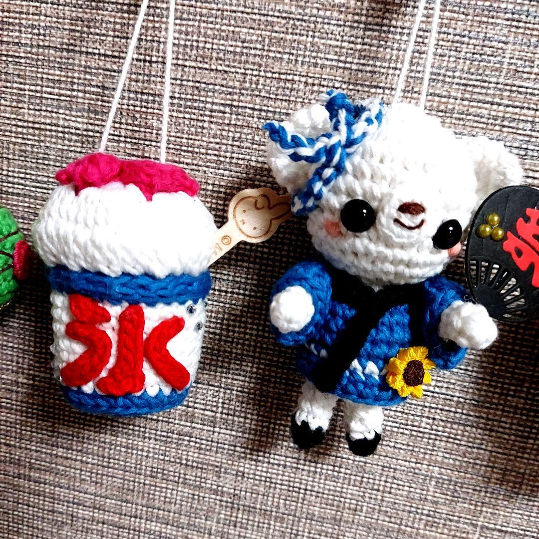 ハンドメイド　編みぐるみ　置物　ガーランド　インテリア　夏