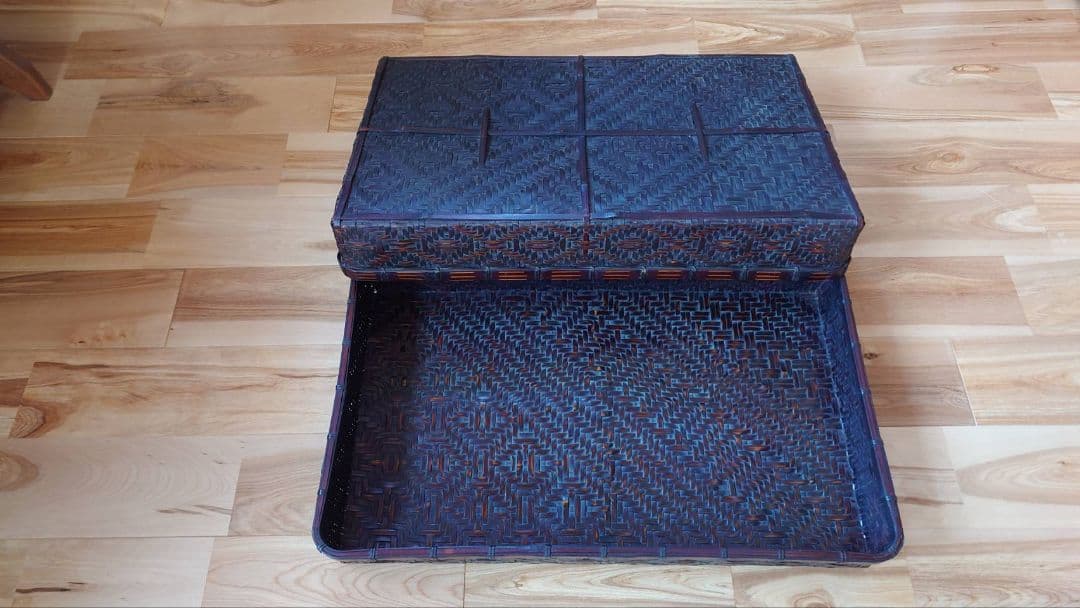 竹編み蓋物衣装入 / 天然素材の竹籠