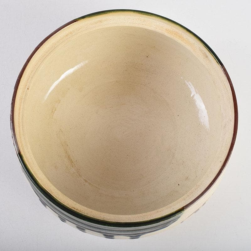 茶道具　人間国宝　荒川豊蔵作　青織部　平水指　方谷浩明極め箱　D　R9278B