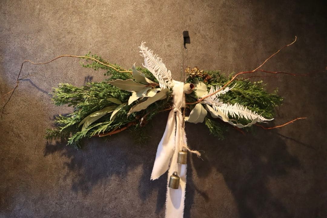 見本　クリスマス　横長スワッグ