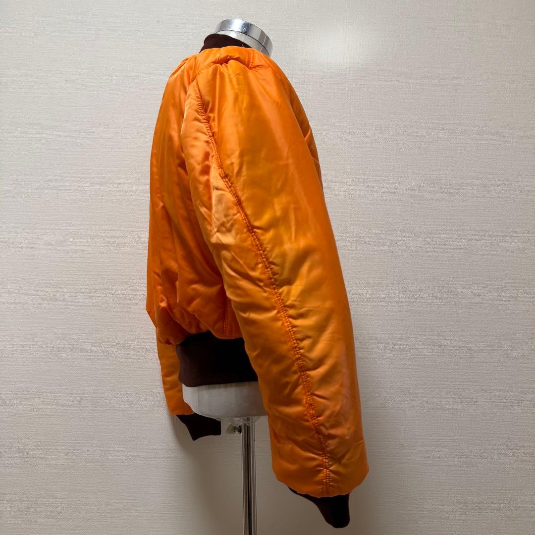 アルファ MA-1 USA製 リバーシブル ボルドー×オレンジ 短丈 Y2K M