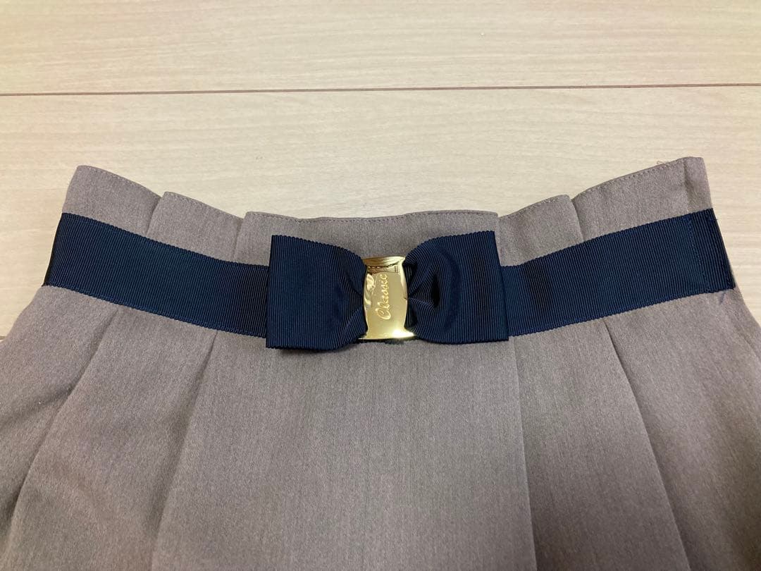 赤川英　パンツスーツ　ブラウン　リボンタイ　ウエストリボン　日本製