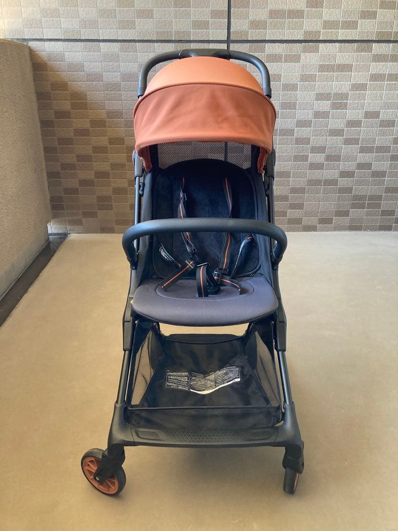 最終値下げ【使用回数少】シンコンパクトベビーカーβベータ雨カバー、フック付き