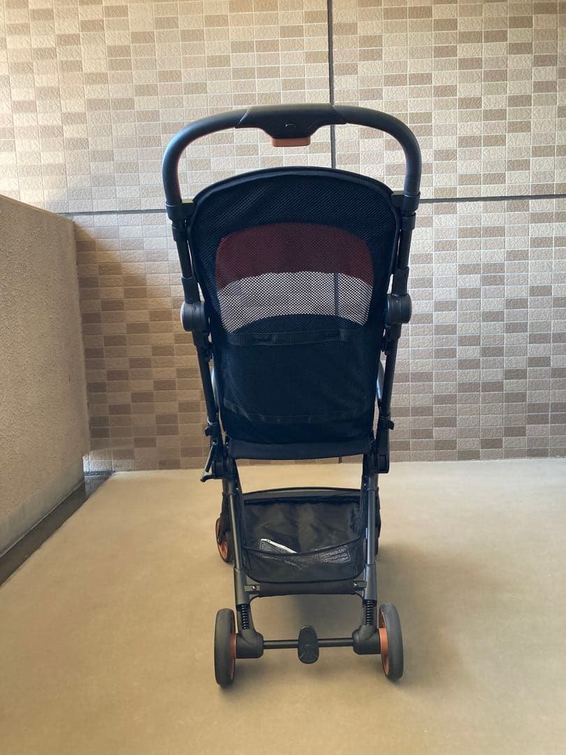 最終値下げ【使用回数少】シンコンパクトベビーカーβベータ雨カバー、フック付き