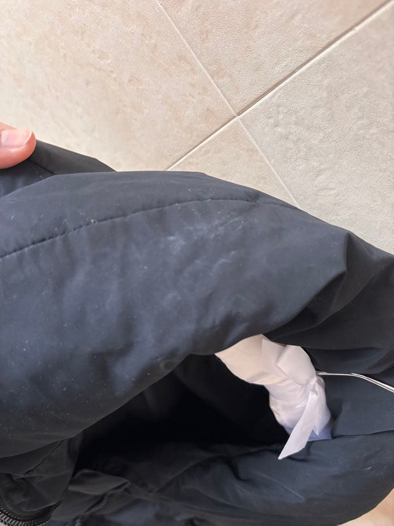 モンクレール ファスナー破損 黒ロングダウンコート MONCLER